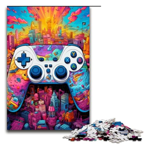 Puzzle für Erwachsene 1000 Teile Gamecontroller Holzpuzzle für Kinder Lernspiel 1000 Teile (75 x 50 cm) von ouynngjing
