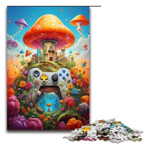 Puzzle für Erwachsene 1000 Teile Gamepad Pilzfamilie Holzpuzzle Lernspiel Herausforderungsspielzeug 1000 Teile (75 x 50 cm) von ouynngjing
