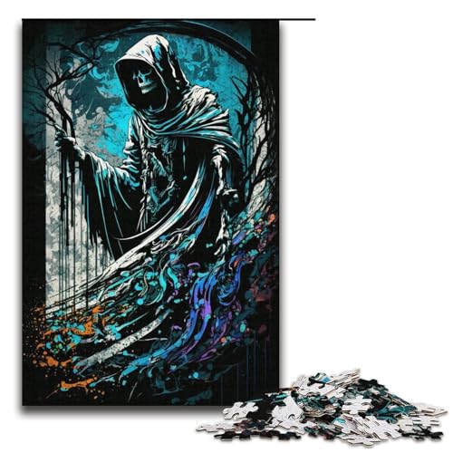 Puzzle für Erwachsene 1000 Teile Gemälde „Der Sensenmann“ Puzzlespiele Spielzeug Geschenk geeignet als Schreibtischdekoration 1000 Teile (38 x 26 cm) von ouynngjing