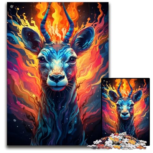 Puzzle für Erwachsene 1000 Teile Gemälde Farb-Giraffe Holzpuzzle anspruchsvolles Denkspiel für Teenager Spaß für den Familienspielabend 1000 Teile (75x50cm) von ouynngjing