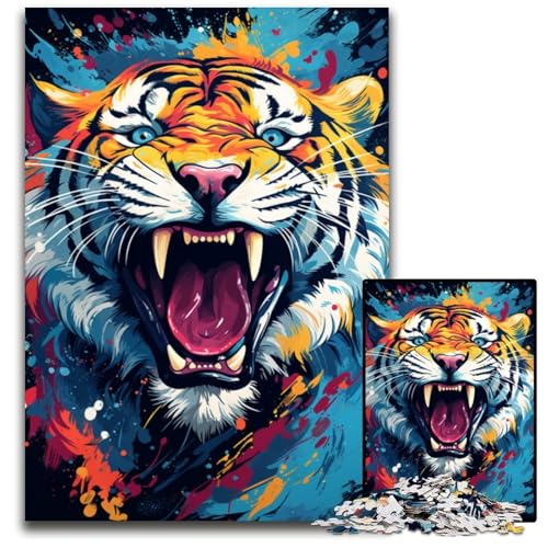 Puzzle für Erwachsene 1000 Teile Gemälde Farbtiger Holzpuzzle anspruchsvolles Denkspiel für Teenager Familienspaß interaktives Spiel 1000 Teile (75x50cm) von ouynngjing