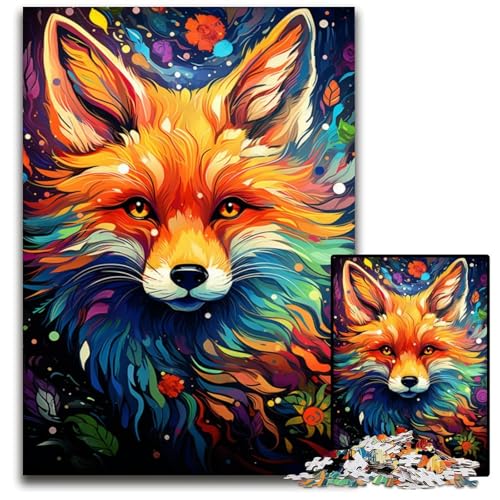 Puzzle für Erwachsene 1000 Teile Gemälde Kunst Fuchs Holzpuzzle anspruchsvolles Denkspiel für Teenager Familienspaß interaktives Spiel 1000 Teile (75x50cm) von ouynngjing