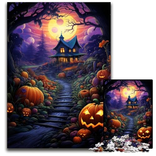 Puzzle für Erwachsene 1000 Teile Gemälde eines Kürbishauses Papierpuzzle anspruchsvolles Denkspiel für Teenager unterhaltsames interaktives Spiel für die ganze Familie 1000 Teile (38x26cm) von ouynngjing