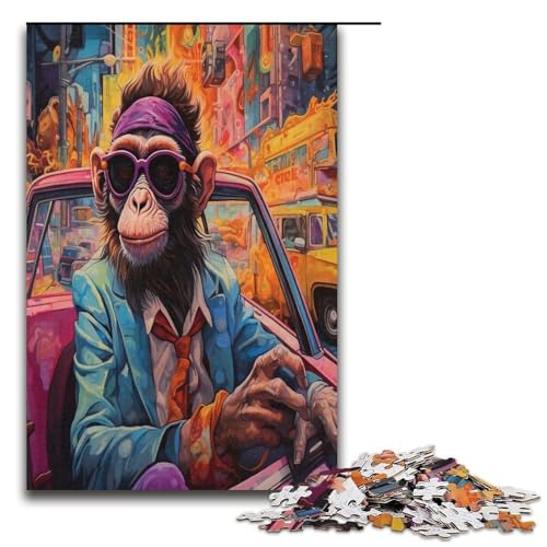 Puzzle für Erwachsene 1000 Teile Gentleman Orang Utan Holzpuzzle für Kinder Lernspiel 1000 PCS (38x26cm) von ouynngjing