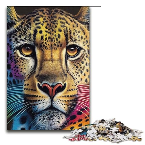 Puzzle für Erwachsene 1000 Teile Geparden Pop Art Tier Puzzle Lernspiele für Zuhause DIY Spielzeug tolles Geschenk für Spiele 1000 Teile (38 x 26 cm) von ouynngjing