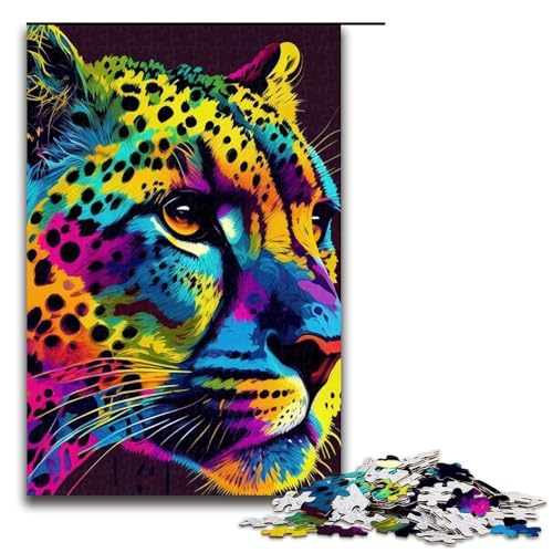 Puzzle für Erwachsene 1000 Teile Geparden Pop Art Tier Puzzle Spiele Spielzeug Geschenk geeignet für die Schreibtischdekoration 1000 Teile (75 x 50 cm) von ouynngjing