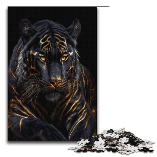 Puzzle für Erwachsene 1000 Teile Goldtiger Puzzle Lernspiele für Zuhause DIY Spielzeug tolles Geschenk für Spiele 1000 Teile (38 x 26 cm) von ouynngjing