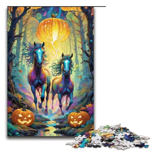 Puzzle für Erwachsene 1000 Teile Halloween Horse3 Familie Holzpuzzle Lernspiel Herausforderungsspielzeug 1000 Teile von ouynngjing