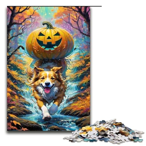 Puzzle für Erwachsene 1000 Teile Halloween Hundepuzzle für Erwachsene Holzpuzzles Familienspiele Weihnachtsgeburtstagsgeschenke 1000 Teile (75 x 50 cm) von ouynngjing