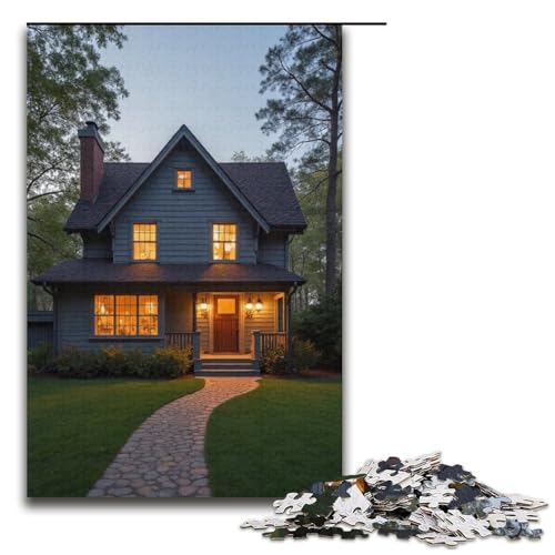 Puzzle für Erwachsene 1000 Teile Haus () Holzpuzzle für Kinder Lernspiel 1000 Teile (38 x 26 cm) von ouynngjing