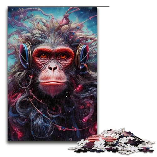Puzzle für Erwachsene 1000 Teile HeadsetGorillaPuzzle Geburtstagsgeschenk für Teenager ab 14 Jahren 1000 Teile (75 x 50 cm) von ouynngjing