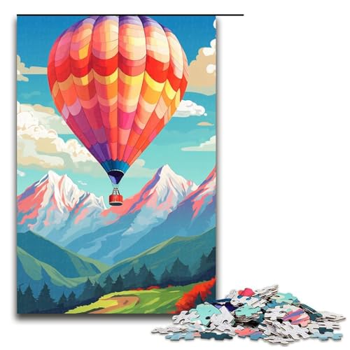Puzzle für Erwachsene 1000 Teile Heißluftballon mit Bergen Heimdekoration Puzzlespielzeug Geschenk für die ganze Familie 1000 Teile (75 x 50 cm) von ouynngjing