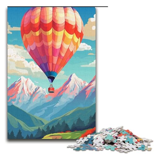 Puzzle für Erwachsene 1000 Teile Heißluftballon mit Bergen Puzzle jedes Teil ist einzigartig – anspruchsvolles Familienspiel 1000 Teile (38 x 26 cm) von ouynngjing