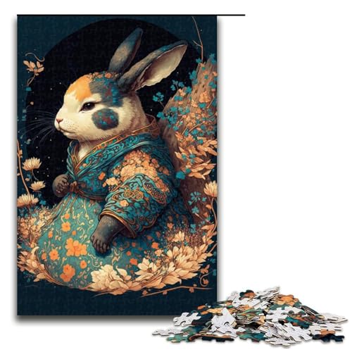Puzzle für Erwachsene 1000 Teile Kaninchen Puzzle Spielspielzeug lustig 1000 Teile (75 x 50 cm) von ouynngjing