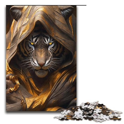 Puzzle für Erwachsene 1000 Teile Kapuzenmondtiger Holzpuzzle für Kinder Lernspiel 1000 Teile (38 x 26 cm) von ouynngjing