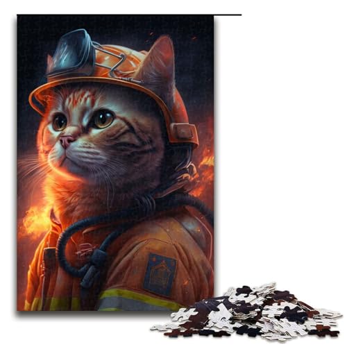 Puzzle für Erwachsene 1000 Teile Katze Feuerwehrmann Familie Holzpuzzle Lernspiel Herausforderung Spielzeug 1000 PCS Puzzle für Erwachsene 1000 Teile Katze Feuerwehrmann Familie Holzpuzzle Lernspiel Herausforderung Spielzeug 1000 PCS von ouynngjing