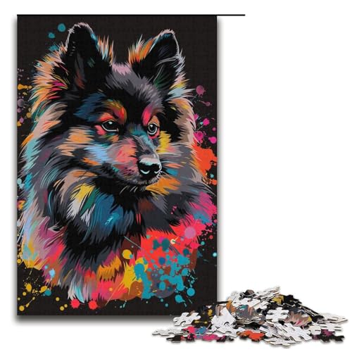Puzzle für Erwachsene 1000 Teile KeeshondHundekunst Holzpuzzle für Kinder Lernspiel 1000 Teile (38 x 26 cm) von ouynngjing