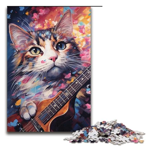 Puzzle für Erwachsene 1000 Teile Kirschblütenkatze Puzzle Spiele Spielzeug Geschenk Geeignet für die Schreibtischdekoration 1000 PCS (38x26cm) von ouynngjing