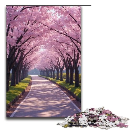 Puzzle für Erwachsene 1000 Teile Kirschblütenpfad Puzzlespiel lustiges Spielzeug 1000 Teile (38 x 26 cm) von ouynngjing