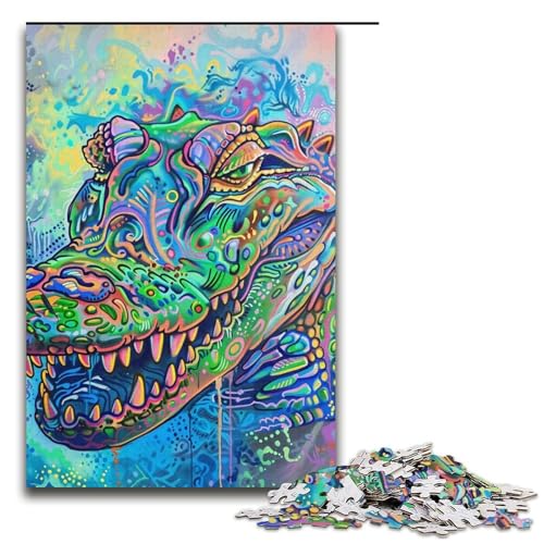 Puzzle für Erwachsene 1000 Teile KrokodilTierPuzzle Lernspiele für Zuhause DIYSpielzeug tolles Geschenk für Spiele 1000 Teile (38 x 26 cm) von ouynngjing