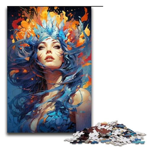 Puzzle für Erwachsene 1000 Teile Kunst-Blumengöttin Holzpuzzle für Kinder Lernspiel 1000 Teile (75 x 50 cm) von ouynngjing