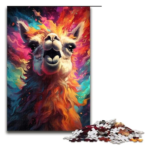 Puzzle für Erwachsene 1000 Teile Lama_buntes Puzzle Holzpuzzle Lernspiel Herausforderungsspielzeug 1000 Teile (75 x 50 cm) von ouynngjing