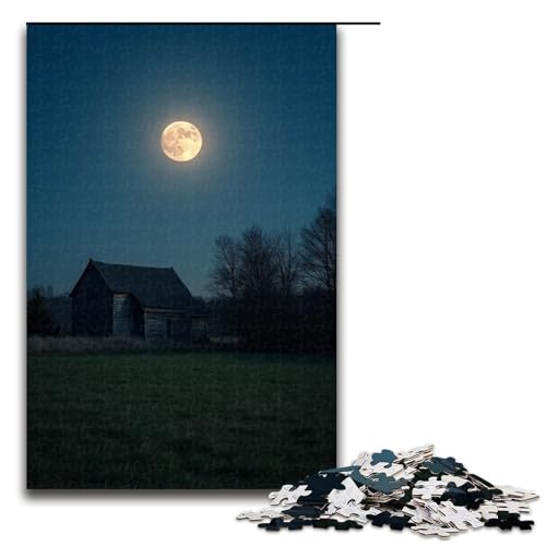 Puzzle für Erwachsene 1000 Teile Landschaft unter dem Mond Holzpuzzle für die Familie Lernspiel Herausforderungsspielzeug 1000 Teile (75 x 50 cm) von ouynngjing