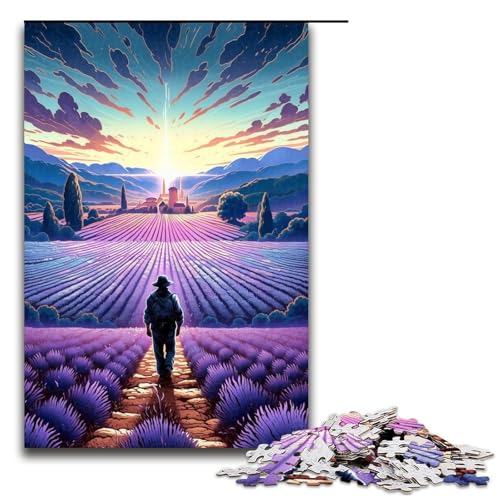 Puzzle für Erwachsene 1000 Teile Lavendelfelder in der Provence Frankreich Puzzlespiel Spielzeug lustig 1000 Teile (75 x 50 cm) von ouynngjing