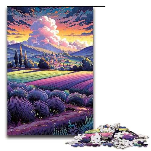 Puzzle für Erwachsene 1000 Teile Lavendelfelder in der Provence Frankreich14 Puzzles Spiele Spielzeug Geschenk Geeignet für Schreibtischdekoration 1000 PCS (75x50cm) von ouynngjing