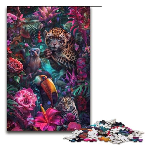 Puzzle für Erwachsene 1000 Teile LeopardenPuzzle Holzpuzzle Lernspiel Herausforderungsspielzeug 1000 Teile (75 x 50 cm) von ouynngjing