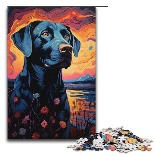 Puzzle für Erwachsene 1000 Teile Leuchtend buntes Labrador-Puzzle Lernspiele für Zuhause DIY-Spielzeug tolles Geschenk für Spiele 1000 Teile (38 x 26 cm) von ouynngjing
