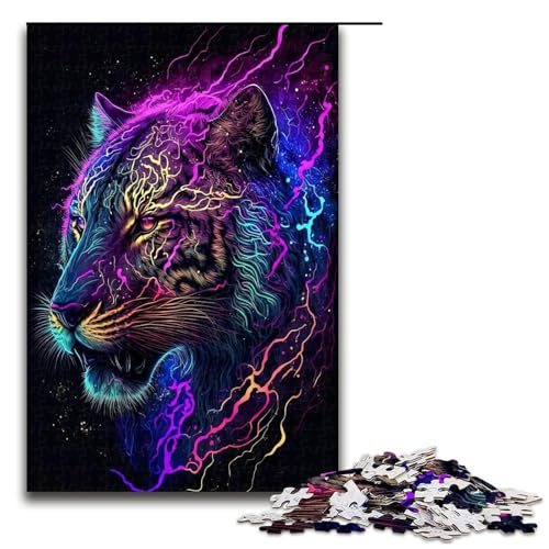 Puzzle für Erwachsene 1000 Teile Lila Blitztiger Familie Holzpuzzle Lernspiel Herausforderungsspielzeug 1000 Teile (75 x 50 cm) von ouynngjing