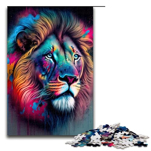 Puzzle für Erwachsene 1000 Teile Löwe Neon1 Puzzles Spiel Spielzeug Lustige 1000 PCS von ouynngjing