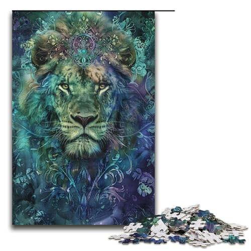 Puzzle für Erwachsene 1000 Teile Löwen Holzpuzzle für Kinder Lernspiel 1000 Teile (38 x 26 cm) von ouynngjing