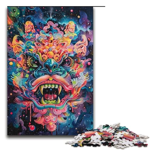 Puzzle für Erwachsene 1000 Teile Löwentanz Puzzle Spiele Spielzeug Geschenk geeignet für die Schreibtischdekoration 1000 Teile (75 x 50 cm) von ouynngjing