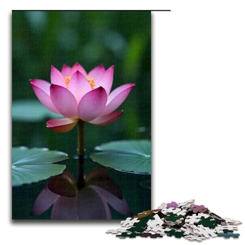 Puzzle für Erwachsene 1000 Teile Lotus im Lotusteich Geburtstagsgeschenk für Teenager ab 14 Jahren 1000 Teile (75 x 50 cm) von ouynngjing