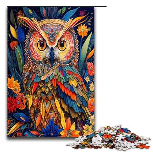 Puzzle für Erwachsene 1000 Teile Majestätische Eule Holzpuzzle für Kinder Lernspiel 1000 Teile (75 x 50 cm) von ouynngjing