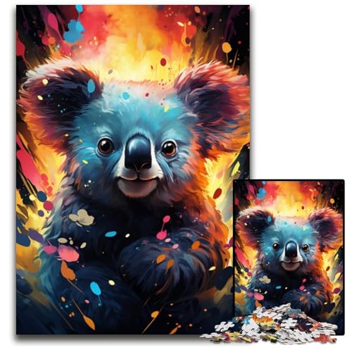 Puzzle für Erwachsene 1000 Teile Malen Farbe Koala-Papierpuzzle anspruchsvolles Denkspiel für Teenager Familienspaß interaktives Spiel 1000 Teile (38x26cm) von ouynngjing