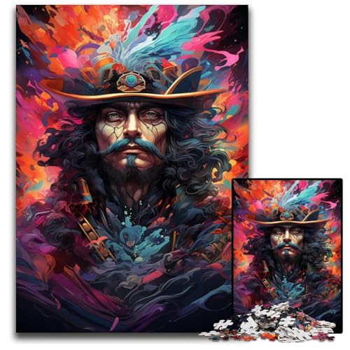 Puzzle für Erwachsene 1000 Teile Malen Farbe Piratenkapitän Papierpuzzle anspruchsvolles Denkspiel für Teenager Familienspaß interaktives Spiel 1000 Teile (38x26cm) von ouynngjing