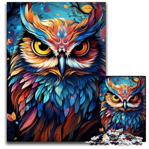 Puzzle für Erwachsene 1000 Teile Malerei Farbe Tier Eule Papierpuzzle anspruchsvolles Denkspiel für Teenager Familienspaß interaktives Spiel 1000 Teile (38x26cm) von ouynngjing