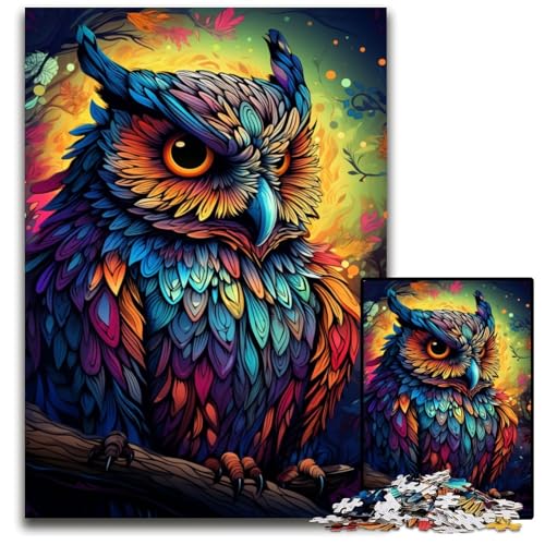 Puzzle für Erwachsene 1000 Teile Malerei Farbeule Holzpuzzle anspruchsvolles Denkspiel für Teenager Spaß für den Familienspielabend 1000 Teile (75x50cm) von ouynngjing