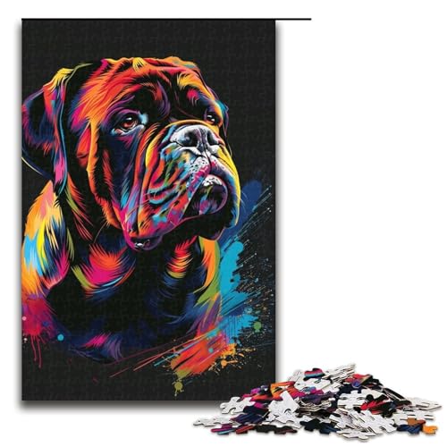 Puzzle für Erwachsene 1000 Teile MastiffHundekunst Holzpuzzle für Kinder Lernspiel 1000 Teile (75 x 50 cm) von ouynngjing