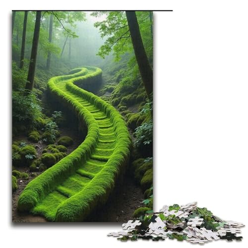 Puzzle für Erwachsene 1000 Teile Moosrutsche Familien-Holzpuzzle Lernspiel Herausforderungsspielzeug 1000 Teile (38 x 26 cm) von ouynngjing