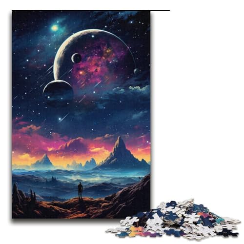 Puzzle für Erwachsene 1000 Teile Nachtansicht unter dem Sternenhimmel Puzzlespiel Spielzeug lustig 1000 Teile (38 x 26 cm) von ouynngjing