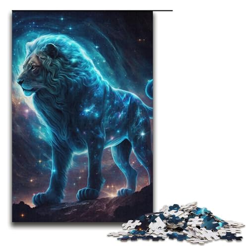 Puzzle für Erwachsene 1000 Teile NebelLöwenfamilie Holzpuzzle Lernspiel Herausforderungsspielzeug 1000 Teile (38 x 26 cm) von ouynngjing