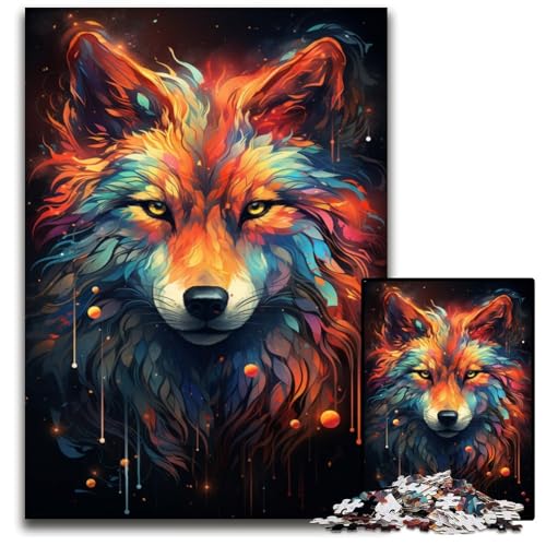 Puzzle für Erwachsene 1000 Teile Nebula Wolfs buntes psychedelisches Papierpuzzle anspruchsvolles Denkspiel für Teenager unterhaltsames interaktives Spiel für die ganze Familie 1000 Teile (38x26cm) von ouynngjing