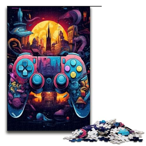 Puzzle für Erwachsene 1000 Teile Neon Gamecontroller Puzzle Lernspiele für Zuhause DIY Spielzeug tolles Geschenk für Spiele 1000 Teile (75 x 50 cm) von ouynngjing