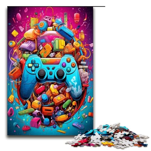 Puzzle für Erwachsene 1000 Teile Neon Gamecontroller Puzzle Spiele Spielzeug Geschenk geeignet für die Schreibtischdekoration 1000 Teile (75 x 50 cm) von ouynngjing