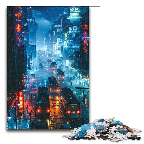 Puzzle für Erwachsene 1000 Teile Neon Street Puzzle Spiele Spielzeug Geschenk geeignet für die Schreibtischdekoration 1000 Teile (75 x 50 cm) von ouynngjing