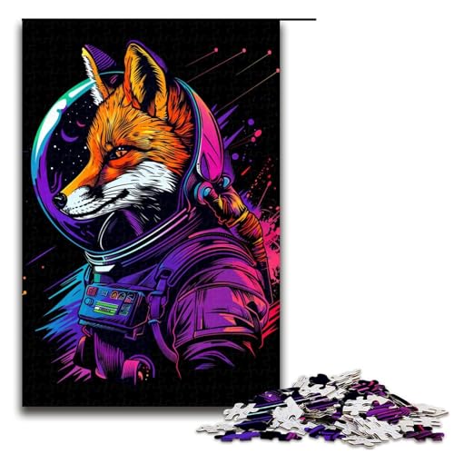 Puzzle für Erwachsene 1000 Teile NeonAstronautenfuchs Holzpuzzle 1000 Teile (75 x 50 cm) von ouynngjing